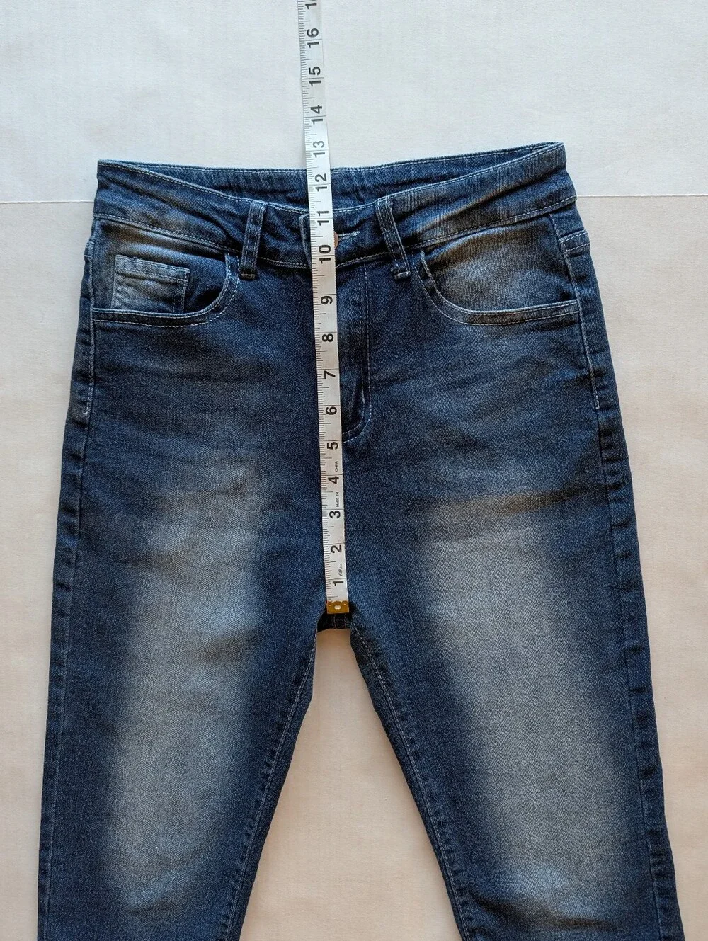 Y2K High Waisted Embroidered Wing Pocket Pedal Pushers Jorts SMALL Blue